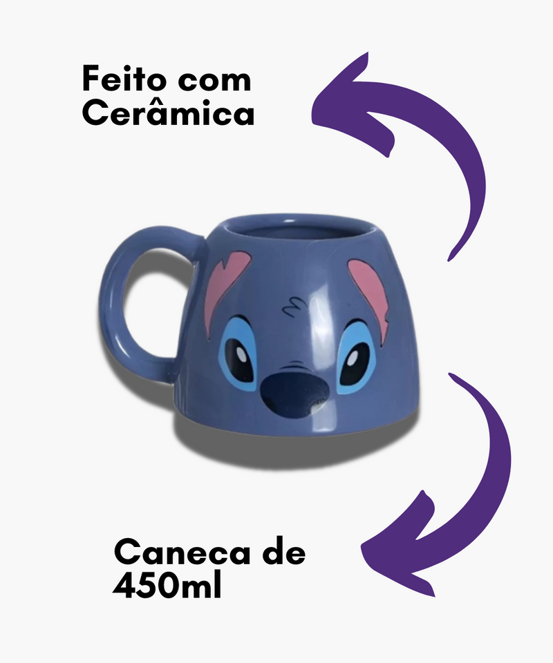 Caneca Lilo & Stitch Decorativo 450ml